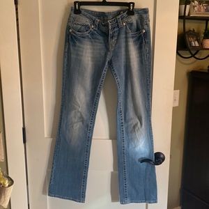 Miss Me Jeans with sequined Angel wings to back.